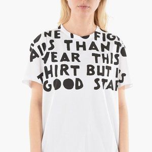 Maison Margiela Slogan Printed T-shirt women Size M retail 380usd